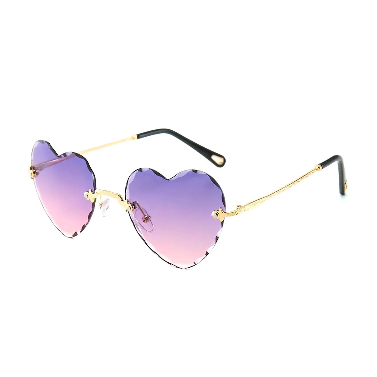 Heart Shaped Zonnebril - Paars/Roze | Bril Hart | Randloos | Fashion Favorite